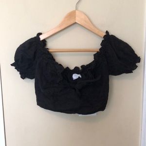 Sage the Label black tied crop top sz XS